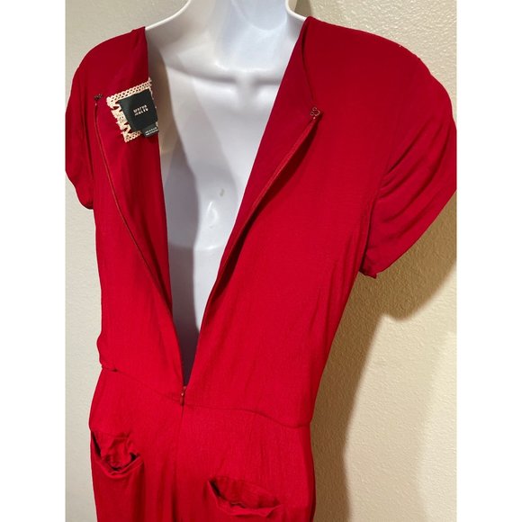 Anthropologie Maeve size 6 Red Wide-Leg Tie Front Jumpsuit - Picture 13 of 13